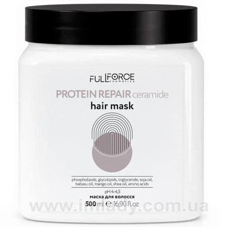 Відновлююча протеїнова маска для волосся Full Force protein repair ceramide system 500 мл